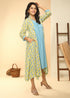 BLUE YELLOW JACKET DRESS